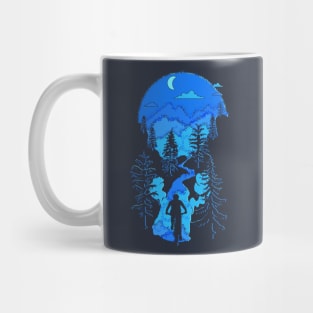 Bike Mountain Biking Moon Bliss Trail Rider Silhouette Blues Mug